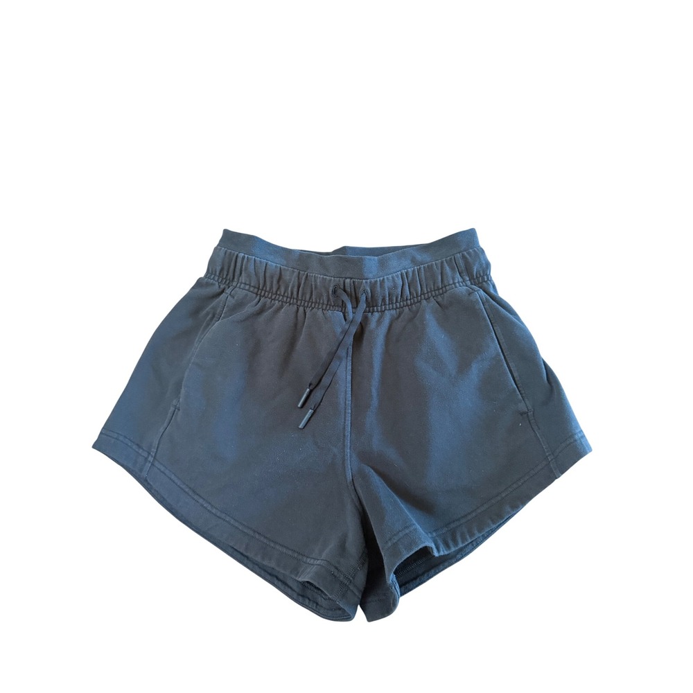 Lululemon Inner Glow Short Black High Rise Cotton Blend Relaxed Fit Size 2